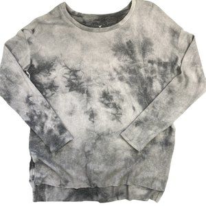 American Eagle Soft & Sexy Plush Gray Tie Dye Sweater; SZ S